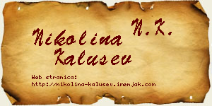 Nikolina Kalušev vizit kartica